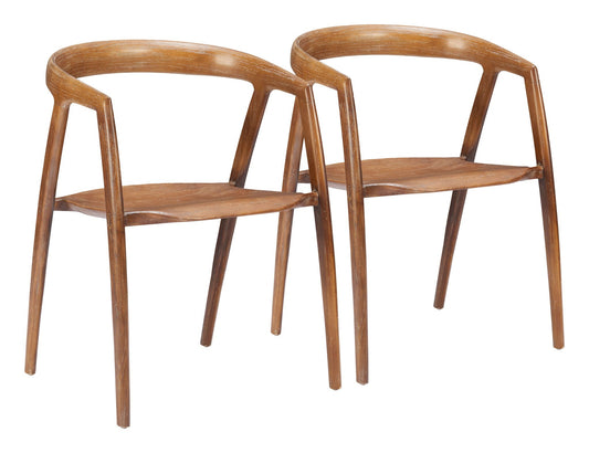 Ziran - Chaise de salle à manger (lot de 2) - Noyer
