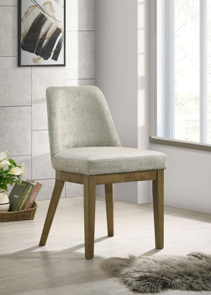 Castlewood - Chaise de salle à manger rembourrée (lot de 2) - Chêne brun
