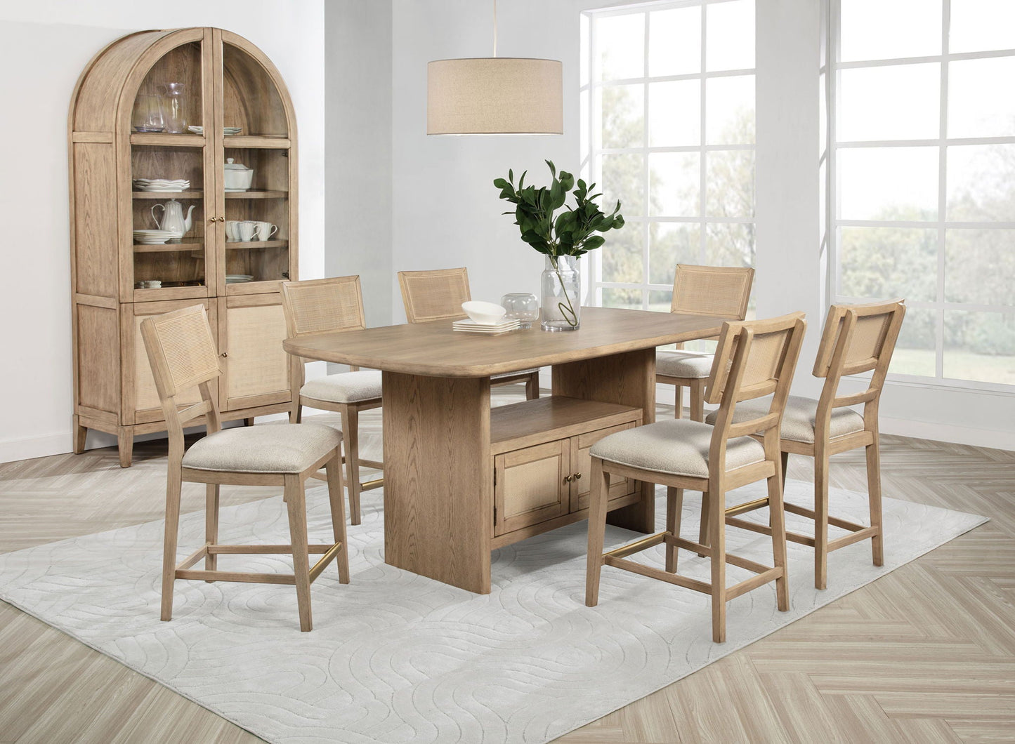 Kailani - Ensemble de salle à manger en bois à hauteur de comptoir