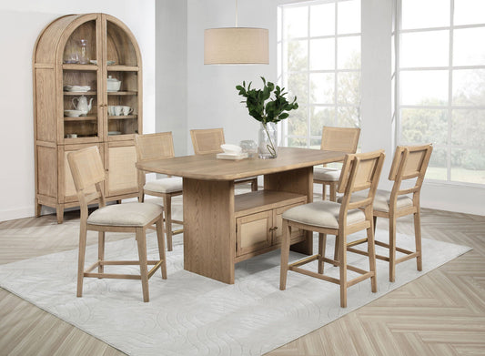 Kailani - Ensemble de salle à manger en bois à hauteur de comptoir