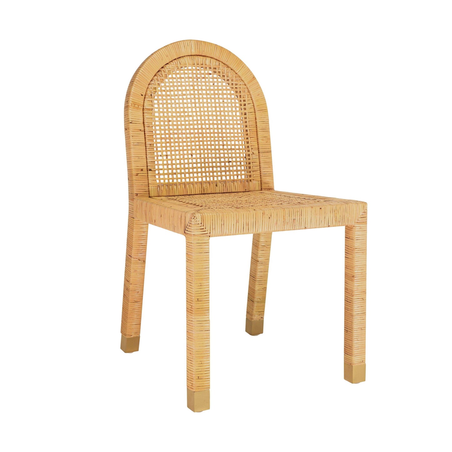 Amara - Chaise de salle à manger en rotin à dossier arqué - Naturel