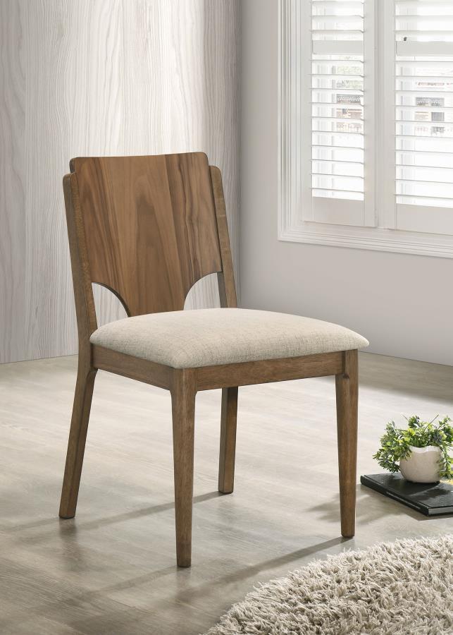 Crestmore - Chaise de salle à manger rembourrée (lot de 2) - Noyer