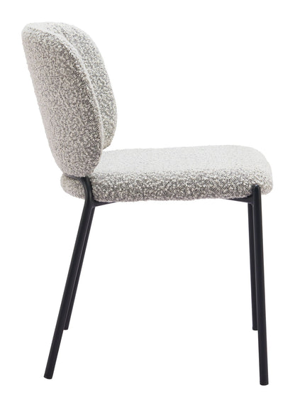 Plat - Chaise de salle à manger (lot de 2) - Gris