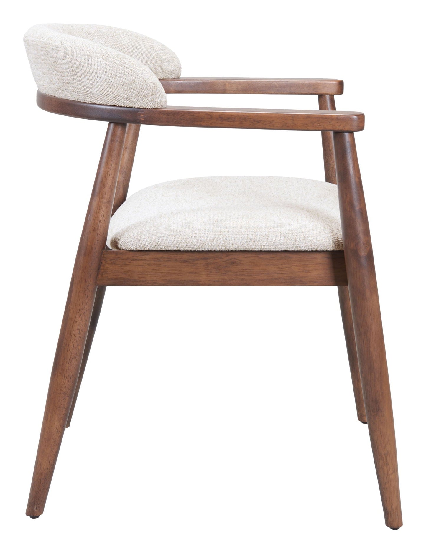 Goka - Chaise de Salle à Manger - Beige &amp; Noyer