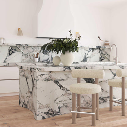 Carmel - Tabouret de bar en boucle et bois massif