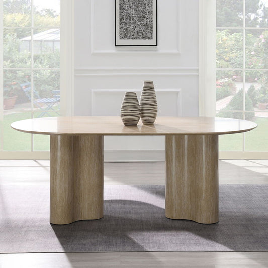 Jirina - Table à manger - Motif travertin