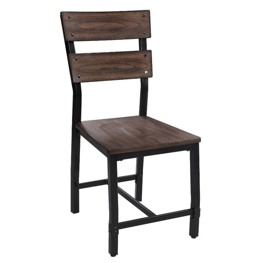 Mariatu - Chaise d'appoint (lot de 2) - Chêne et noir