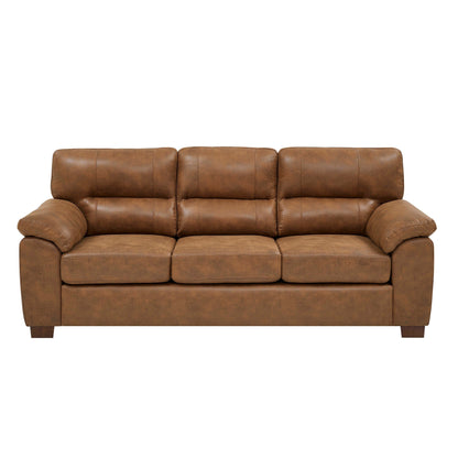 Vintage Brown Leather Threeâ€‘Seat Sofa