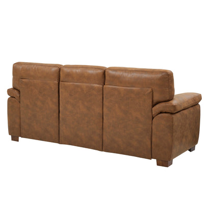 Vintage Brown Leather Threeâ€‘Seat Sofa