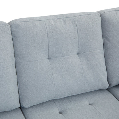 Vintage L-Shaped Modular Sectional Sofa with Removable Cushions and 2 Pillows for Living Room Office