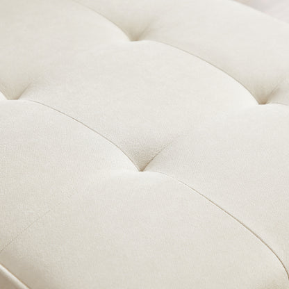 White 94.5 Convertible Linen Sectional Sofa with Right Facing Chaise, Organizer Bag, and Foam Cushions
