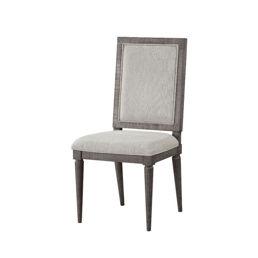 Artesia - Chaise d'appoint (lot de 2) - Tissu beige et bois naturel récupéré