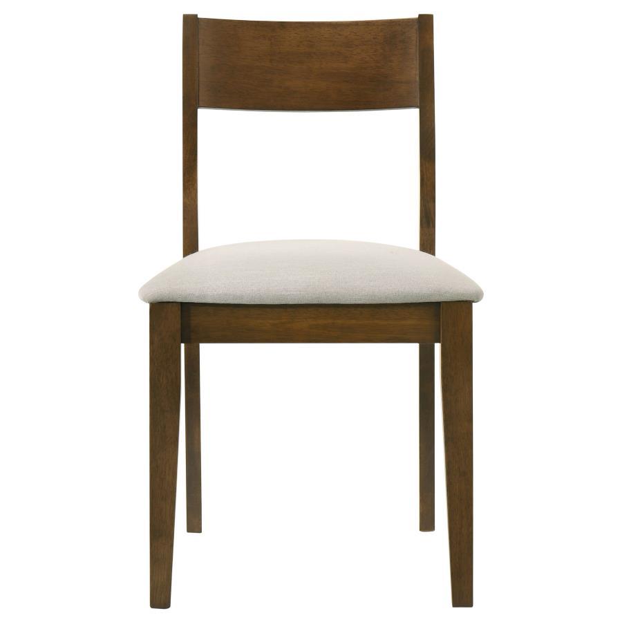 Almonte - Chaise de salle à manger rembourrée (lot de 2) - Marron foncé