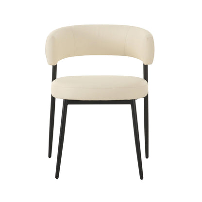 Maxine - Chaise de salle à manger en cuir vegan - Crème