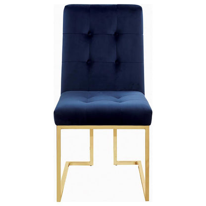 Cisco - Chaise de salle à manger rembourrée en velours (lot de 2)