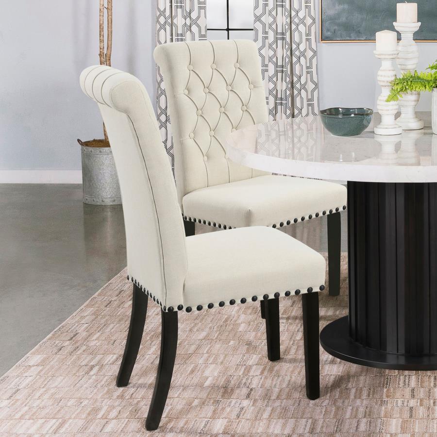 Alana - Chaise de salle à manger rembourrée en tissu