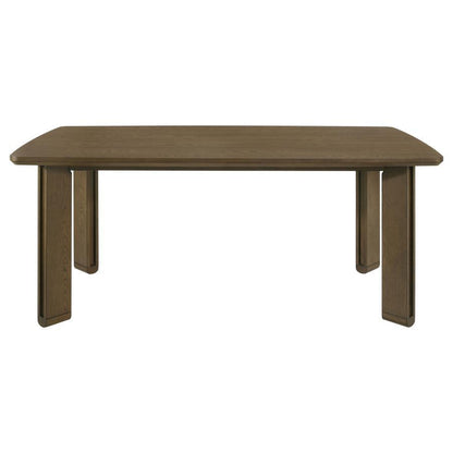 Ottowa - Ensemble de table de salle à manger rectangulaire en bois 7 pièces - Marron