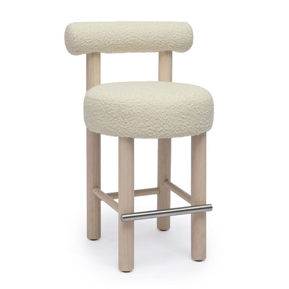 Carmel - Tabouret de bar en boucle et bois massif