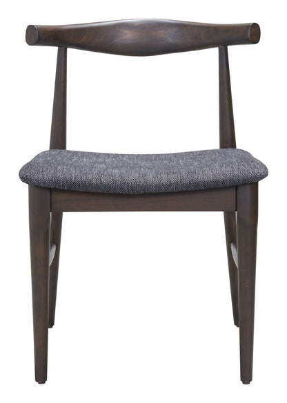 Tuzka - Chaise de salle à manger (lot de 2) - Gris et expresso