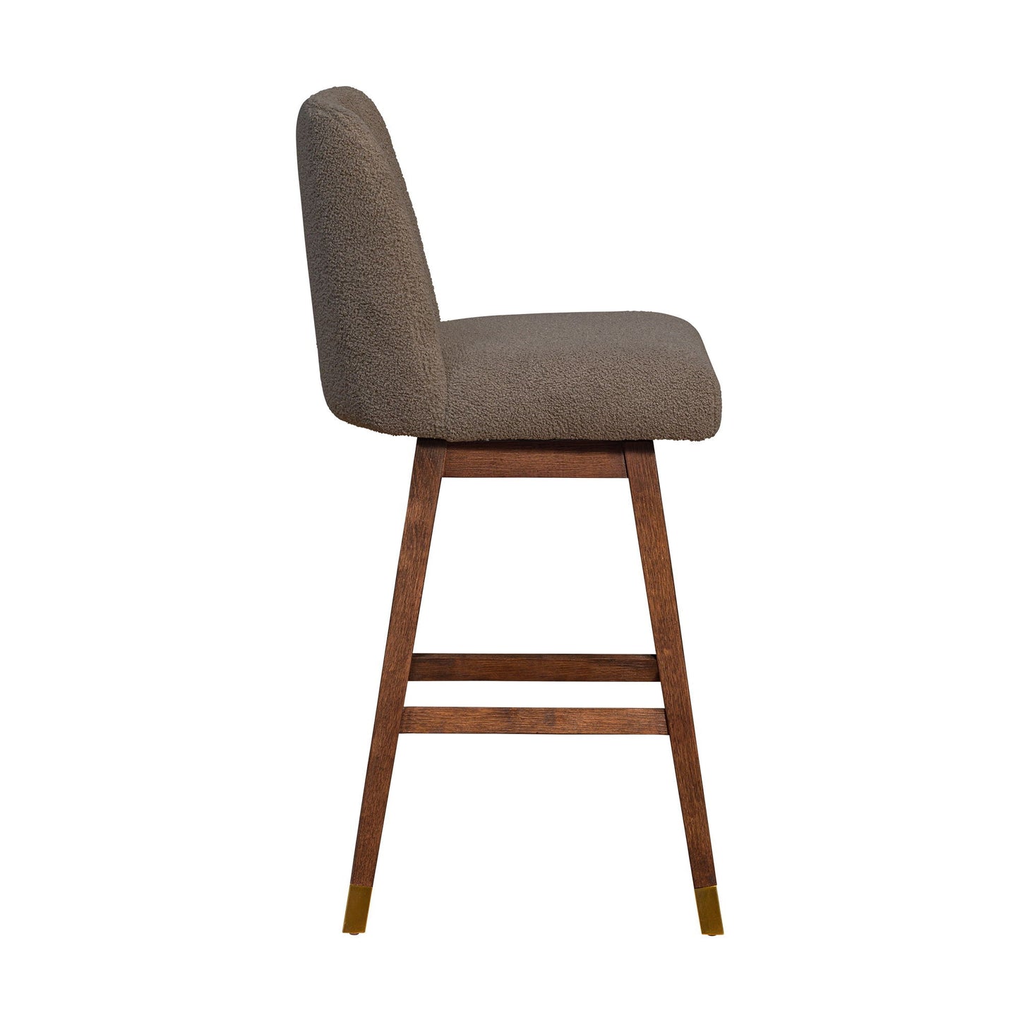 Amelia - Tabouret de bar pivotant - Chêne brun / Taupe