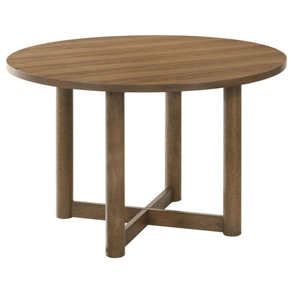 Crestmore - Table à manger ronde en bois - Noyer