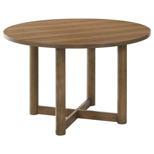 Crestmore - Table à manger ronde en bois - Noyer