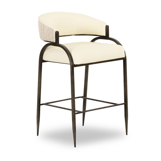 Tatum - Tabouret de bar bicolore en cuir végétalien