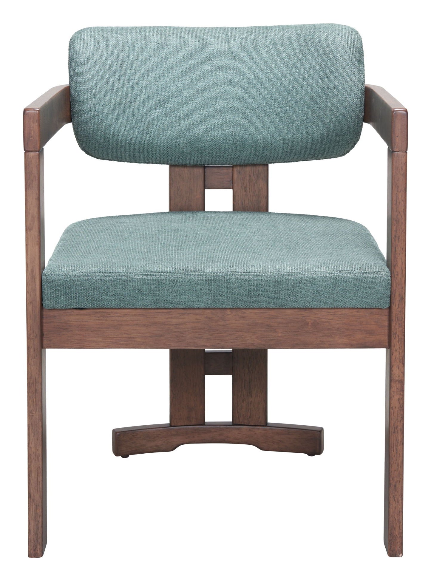 Poly - Chaise de salle à manger - Gris mousse et noyer