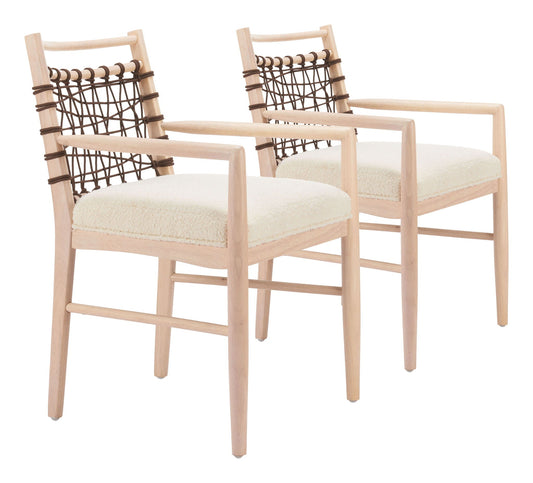 Wezly - Chaise de salle à manger (lot de 2) - Ivoire
