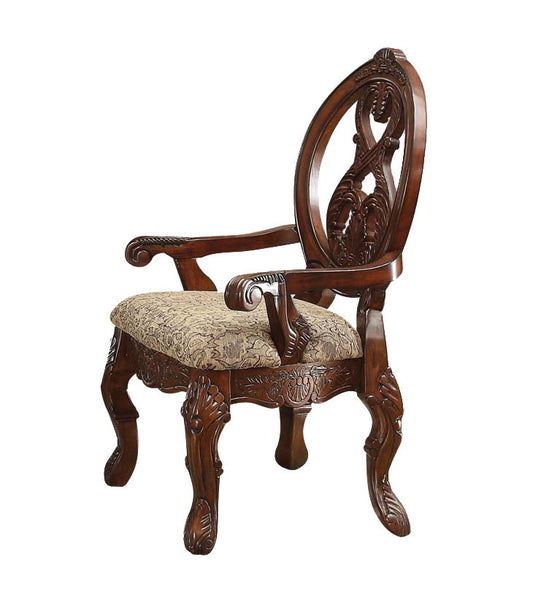 Rovledo - Fauteuil (lot de 2) - Tissu à motifs et cerisier