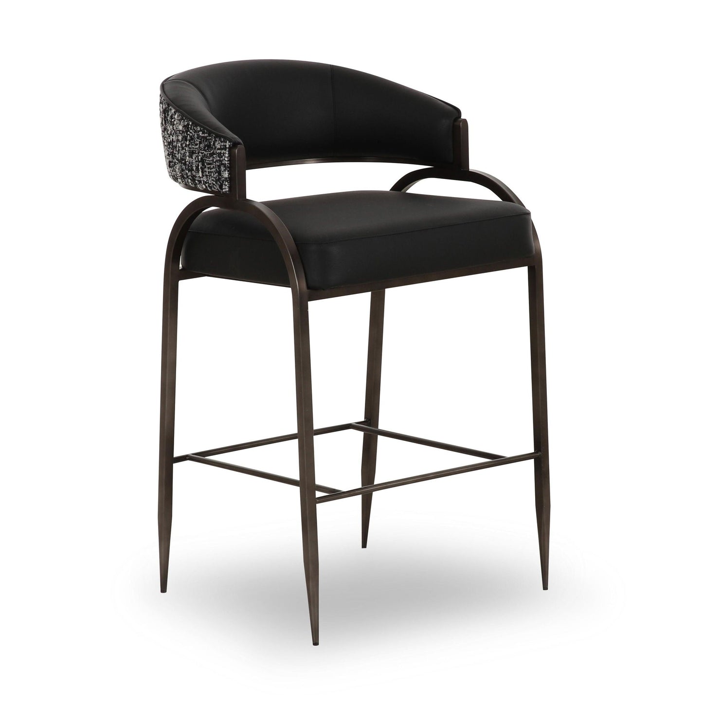 Tatum - Tabouret de bar bicolore en cuir végétalien