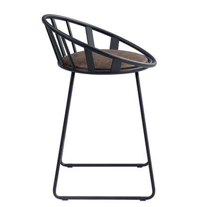 Zudora - Chaises de comptoir (lot de 2) - Cuir synthétique et noir