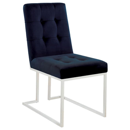 Cisco - Chaise de salle à manger rembourrée en velours (lot de 2)
