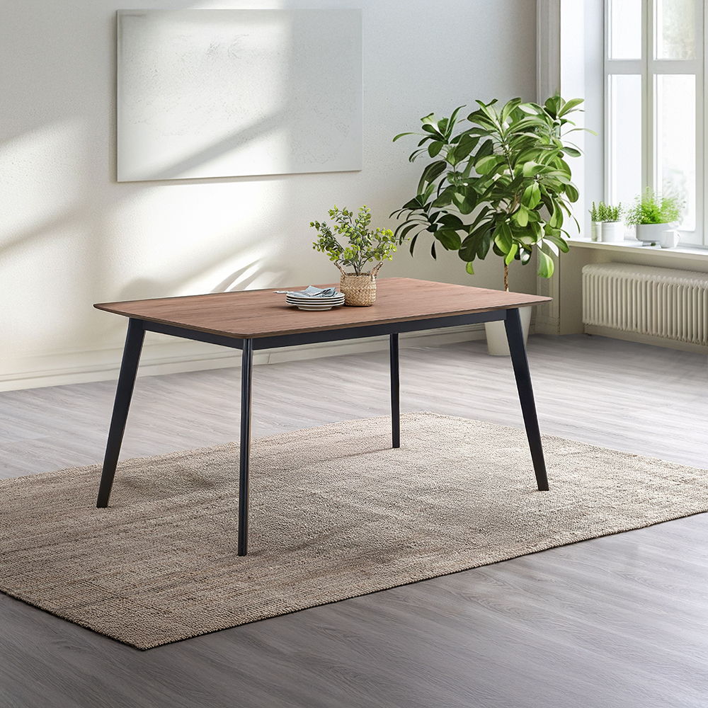 Rebi - Table à manger - Noyer et noir