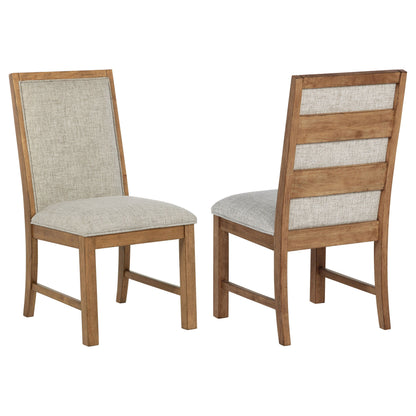 Bruner - Chaise de salle à manger rembourrée (lot de 2) - Marron