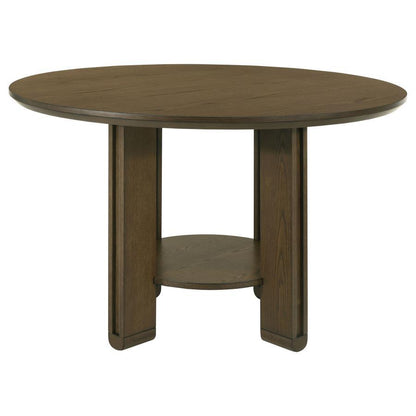 Ottowa - Ensemble de table de salle à manger ronde en bois 5 pièces - Marron