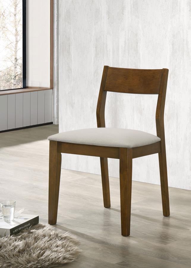 Almonte - Chaise de salle à manger rembourrée (lot de 2) - Marron foncé