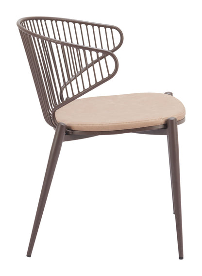 Silues - Chaise de salle à manger (lot de 2) - Taupe et marron