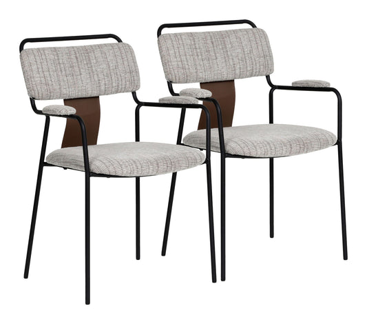 Couva - Chaise de salle à manger (lot de 2) - Tweed gris