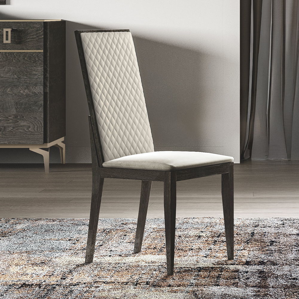 Venezia - Chaise d'appoint en cuir synthétique (lot de 2) - Gris