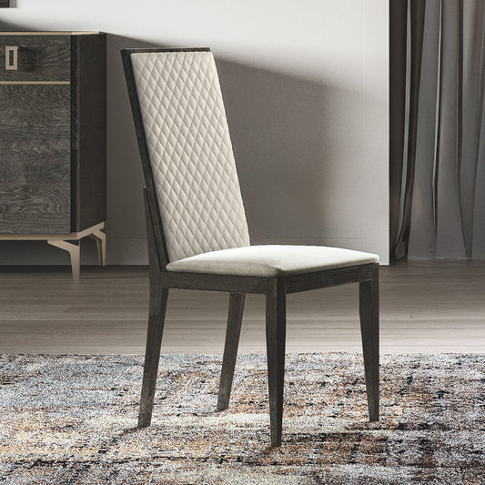 Venezia - Chaise d'appoint en cuir synthétique (lot de 2) - Gris
