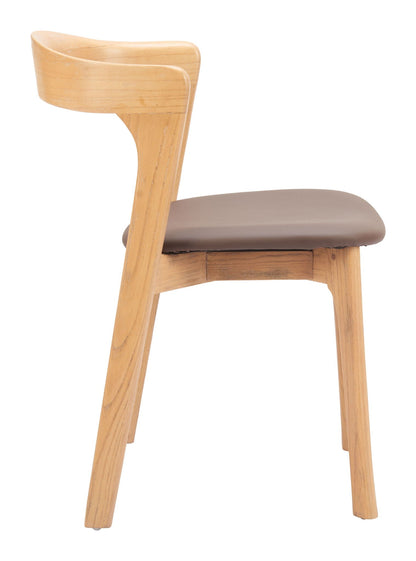 Pioro - Chaise de salle à manger (lot de 2) - Marron / Naturel