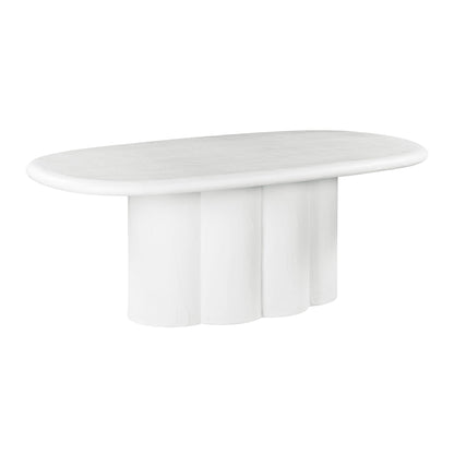 Elika - Table à manger ovale en faux plâtre