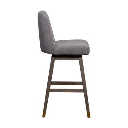 Amelia - Tabouret de bar pivotant - Chêne gris / Moka
