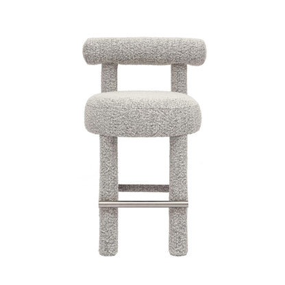 Carmel - Tabouret de bar en boucle et bois massif