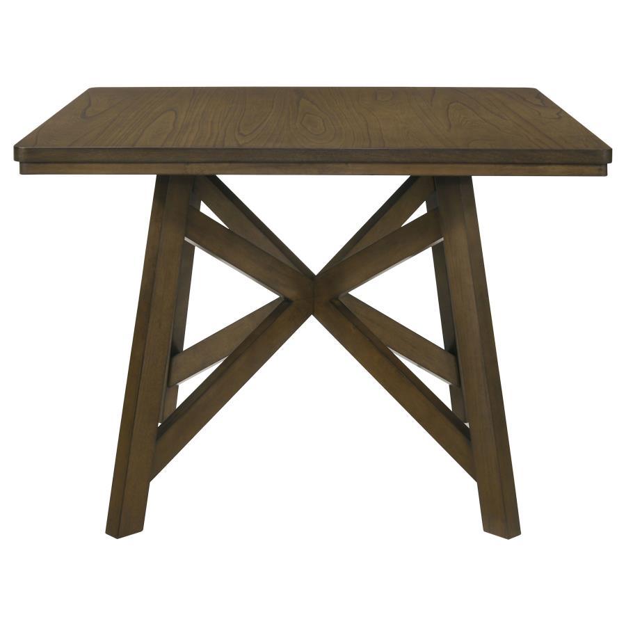 Canfield - Table à manger carrée de hauteur comptoir - Marron