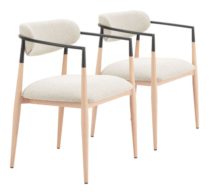 Equinox - Chaise de salle à manger (lot de 2) - Gris huître et naturel