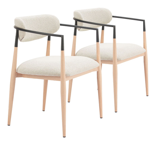 Equinox - Chaise de salle à manger (lot de 2) - Gris huître et naturel