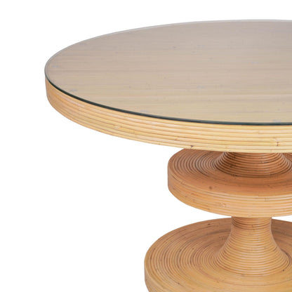 Apollonia - Table à manger ronde en rotin - Naturel