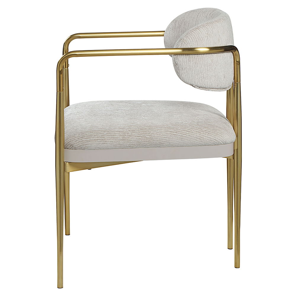 Zayn - Fauteuil (lot de 2) - Chenille beige et or